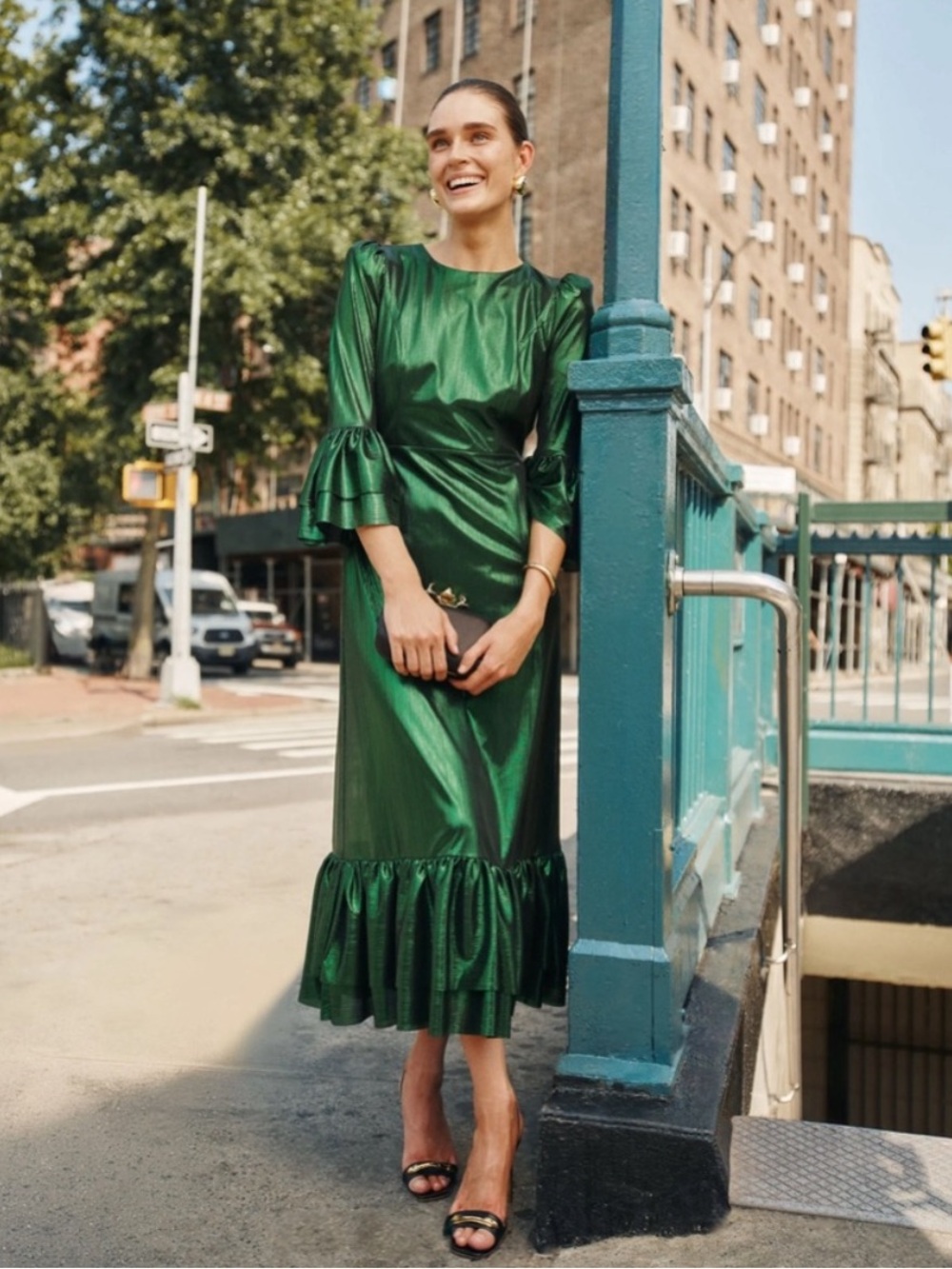 Tuckernuck Pomander Place Emerald Green Lillith Lilith Midi Dress Size XXL NWT